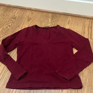 Maroon v-neck great for layering!